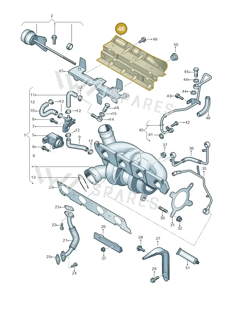 06H129597K — Audi Q3 2.0 TDI (2014-2019) diagram 645145520, position 48