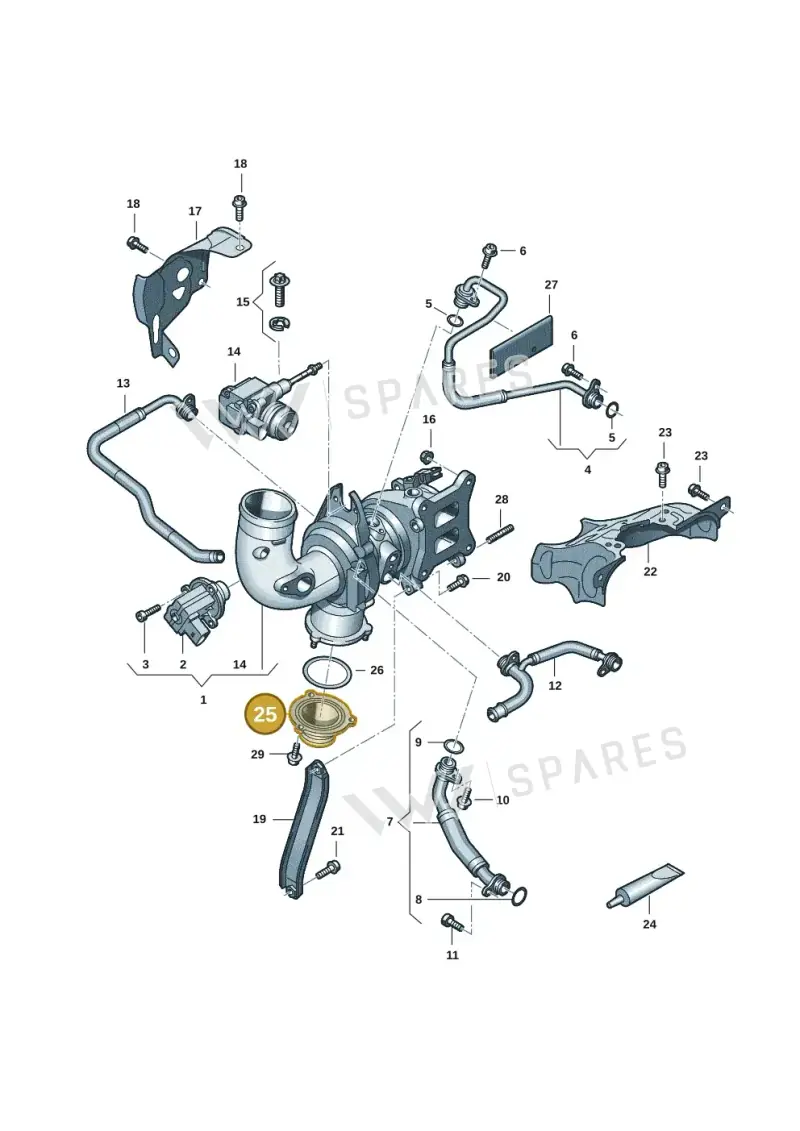 06H131111 — Audi A5 Cabrio 2.0 (2016-2018) diagram 848145201, position 25