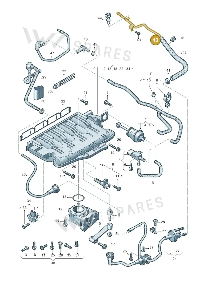 06H133518AA — Audi A4                08> (2007-) diagram 620133220, position 43