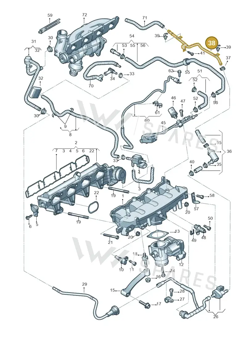 06H133518AD — Audi Q5 qu. 2.0 TDI (2012-2017) diagram 736133220, position 38