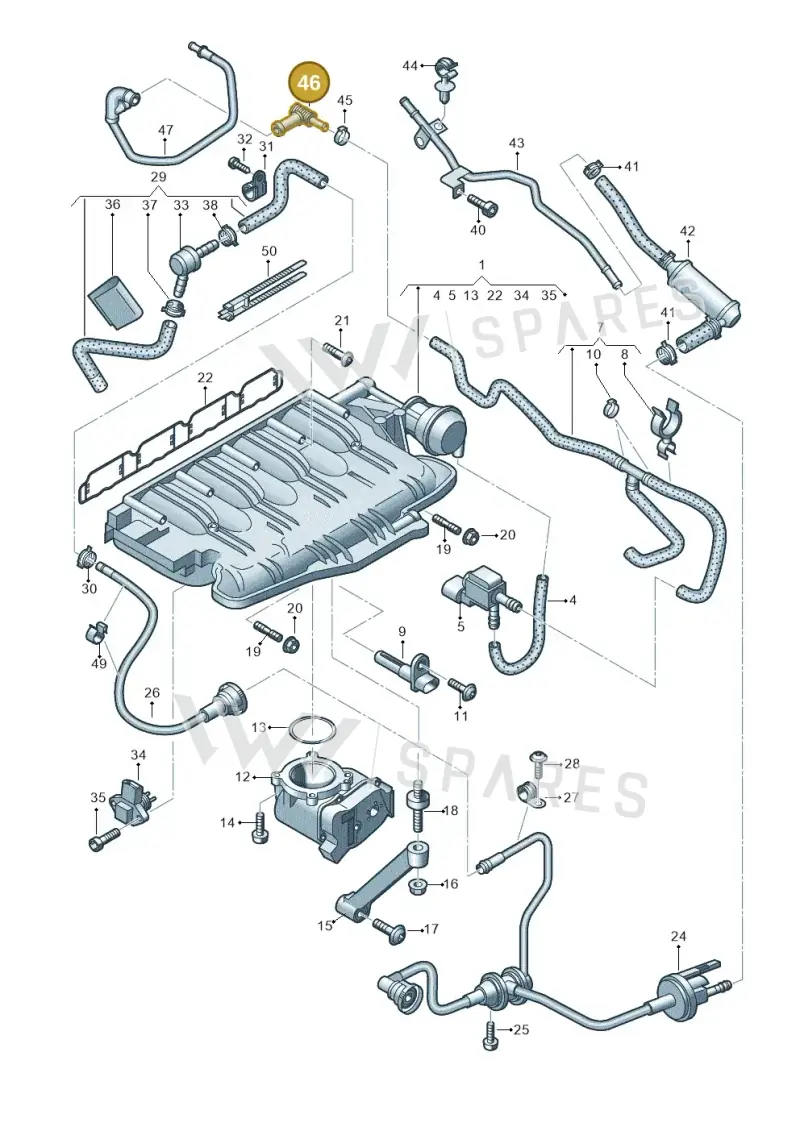 06H133537C — Audi A5 Sportback (2011-2017) diagram 636133320, position 46