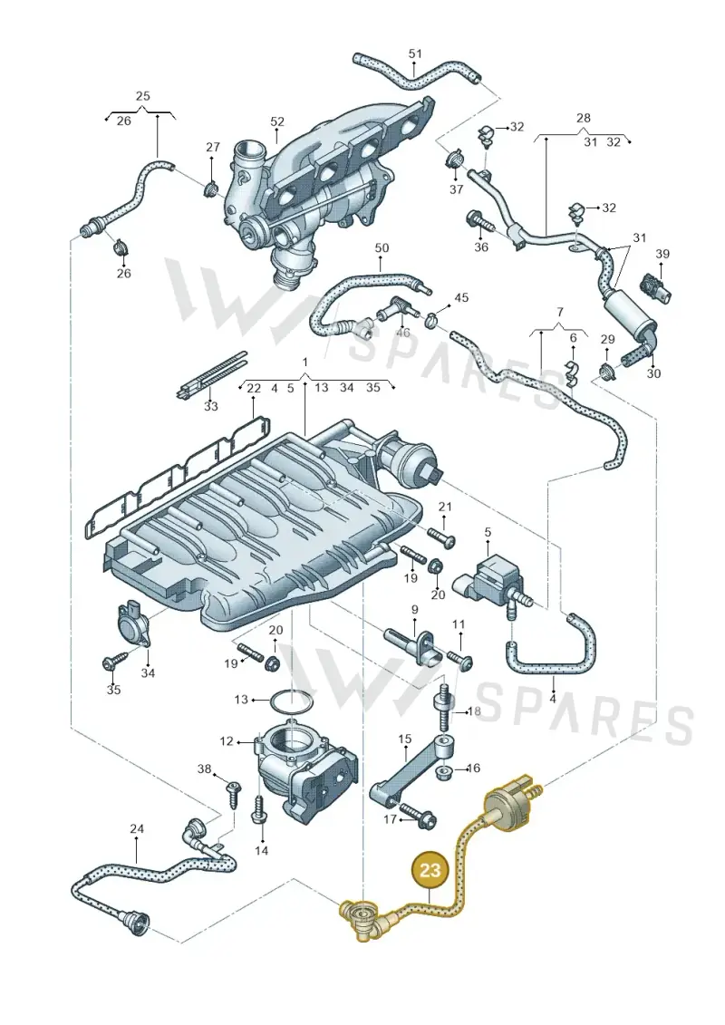 06H133781CP — Audi Q5 qu. 2.0 TDI (2012-2017) diagram 647133380, position 23