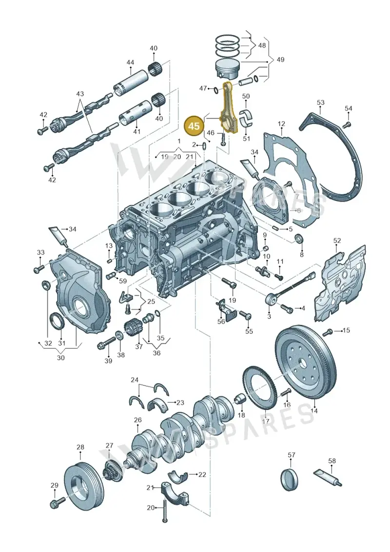06H198401D — Audi A3 Sportback (2019-2021) diagram 596103014, position 45