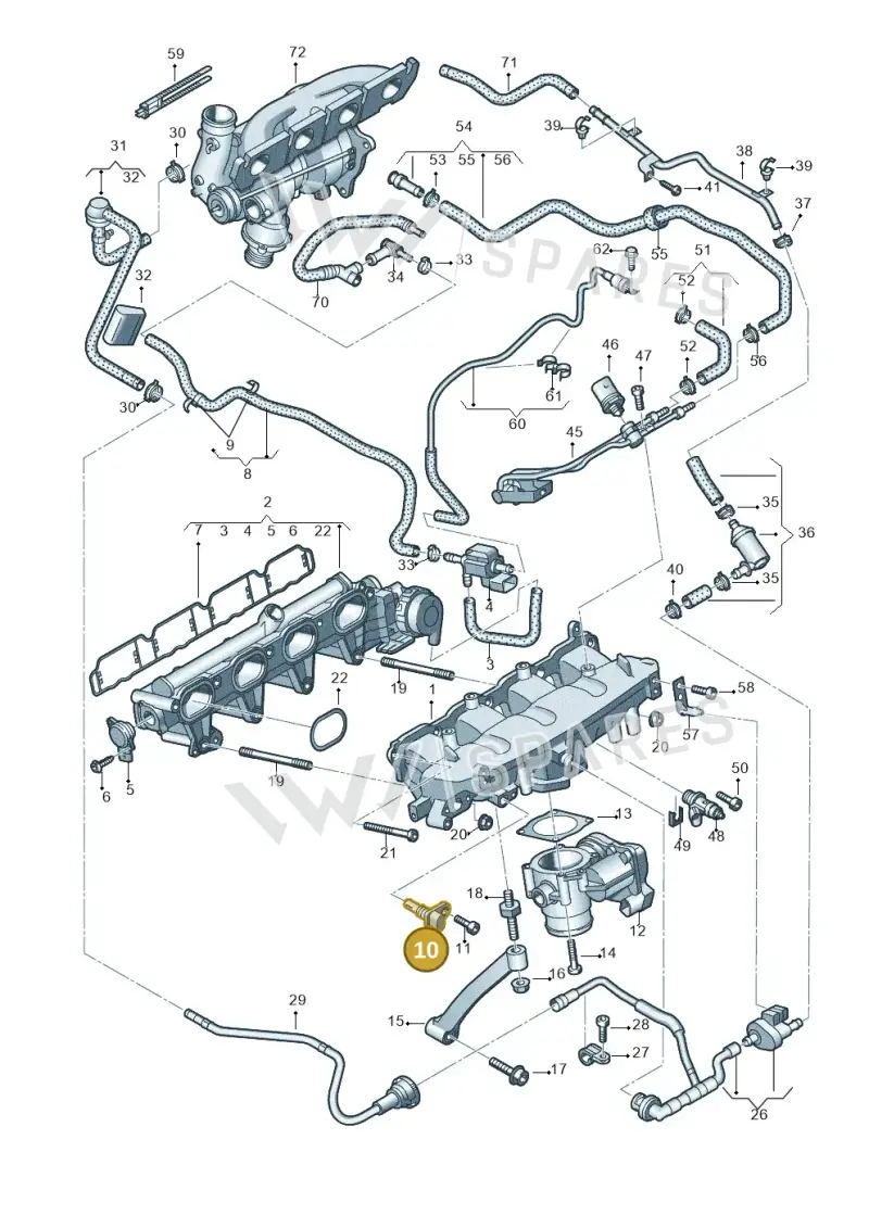 06H905379 — Audi Q5 qu. 2.0 TDI (2012-2017) diagram 736133220, position 10