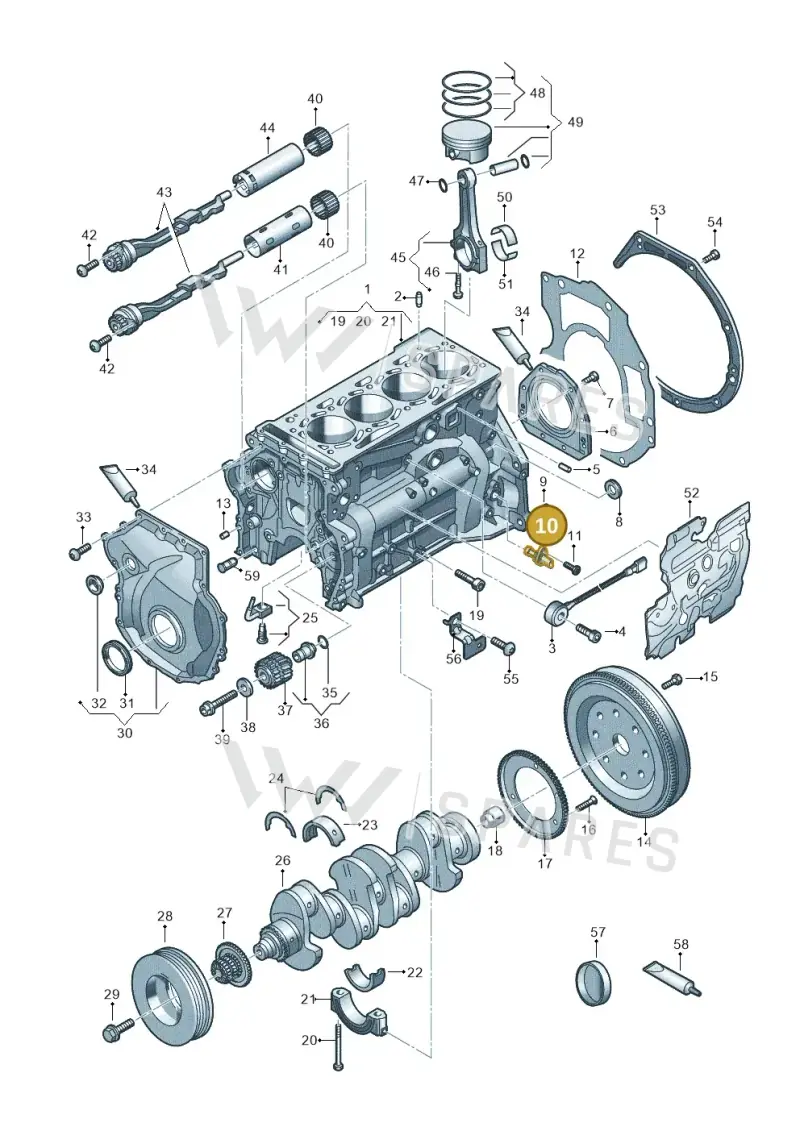 06H906433E — Audi A3 Sportback (2019-2021) diagram 596103014, position 10