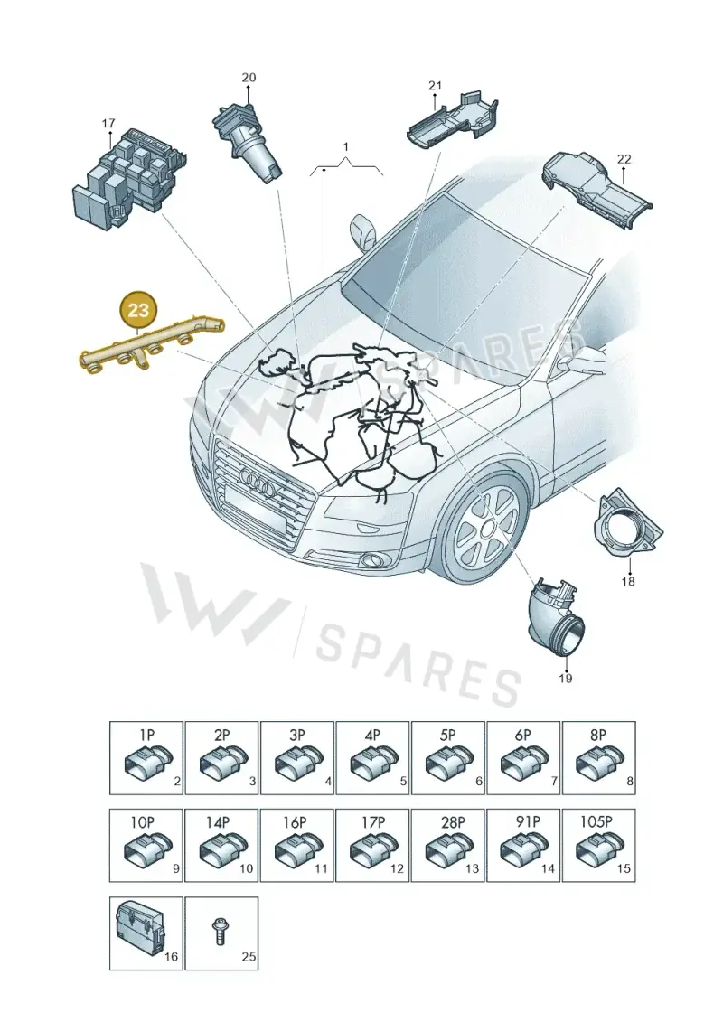 06H971824C — Audi A8L qu. 3.0 TDI (2013-2018) diagram 771971100, position 23