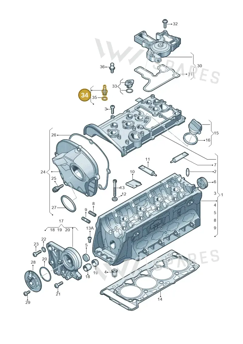 06J115418A — Audi Q3 2.0 TDI (2014-2019) diagram 634103500, position 34