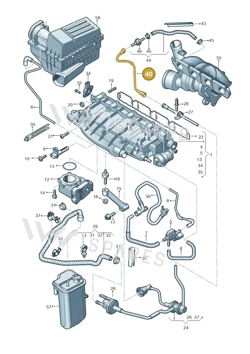 06J133518F — Audi Q3 2.0 TDI (2014-2019) diagram 728133220, position 40