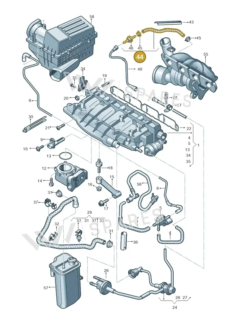 06J133781BE — Audi Q3 2.0 TDI (2014-2019) diagram 728133220, position 44