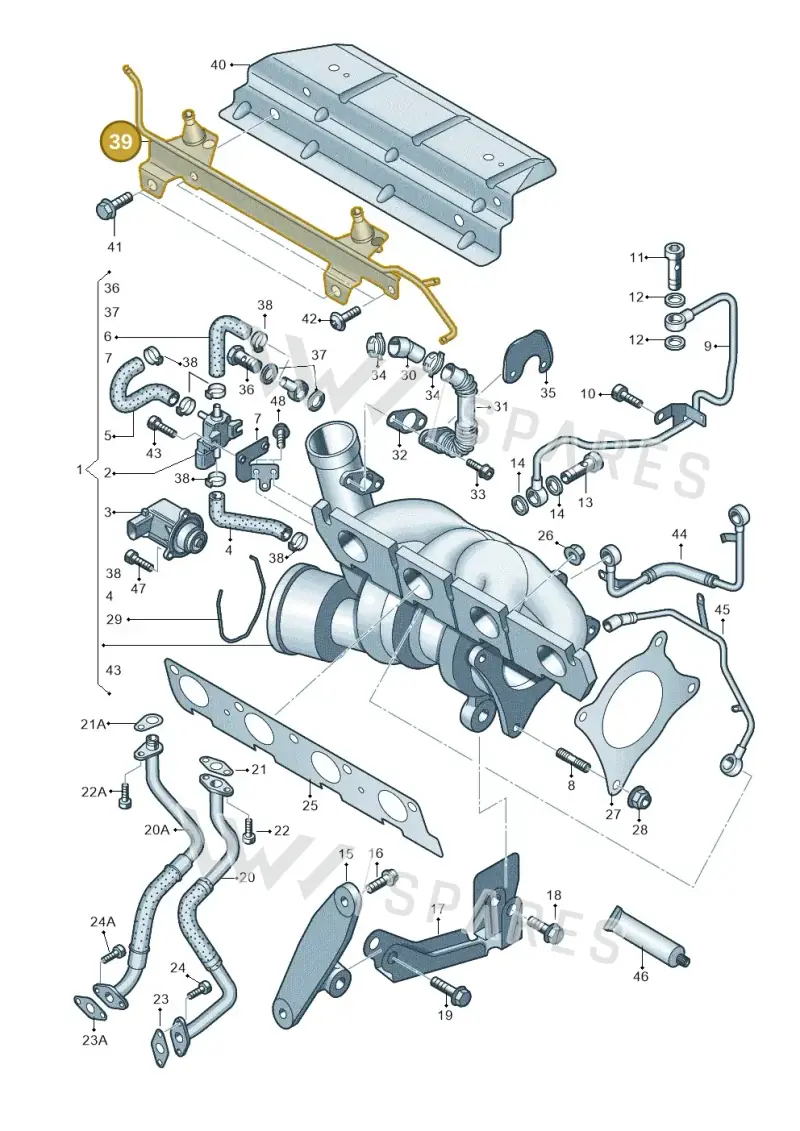 06J145383B — Audi TTS Coupe 2.0 (2010-2014) diagram 412145650, position 39