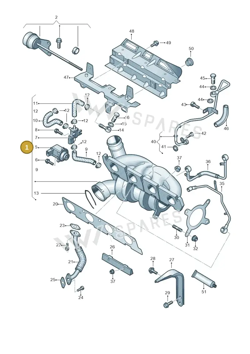 06J145713F — Audi Q3 quattro (2011-2015) diagram 645145520, position 1