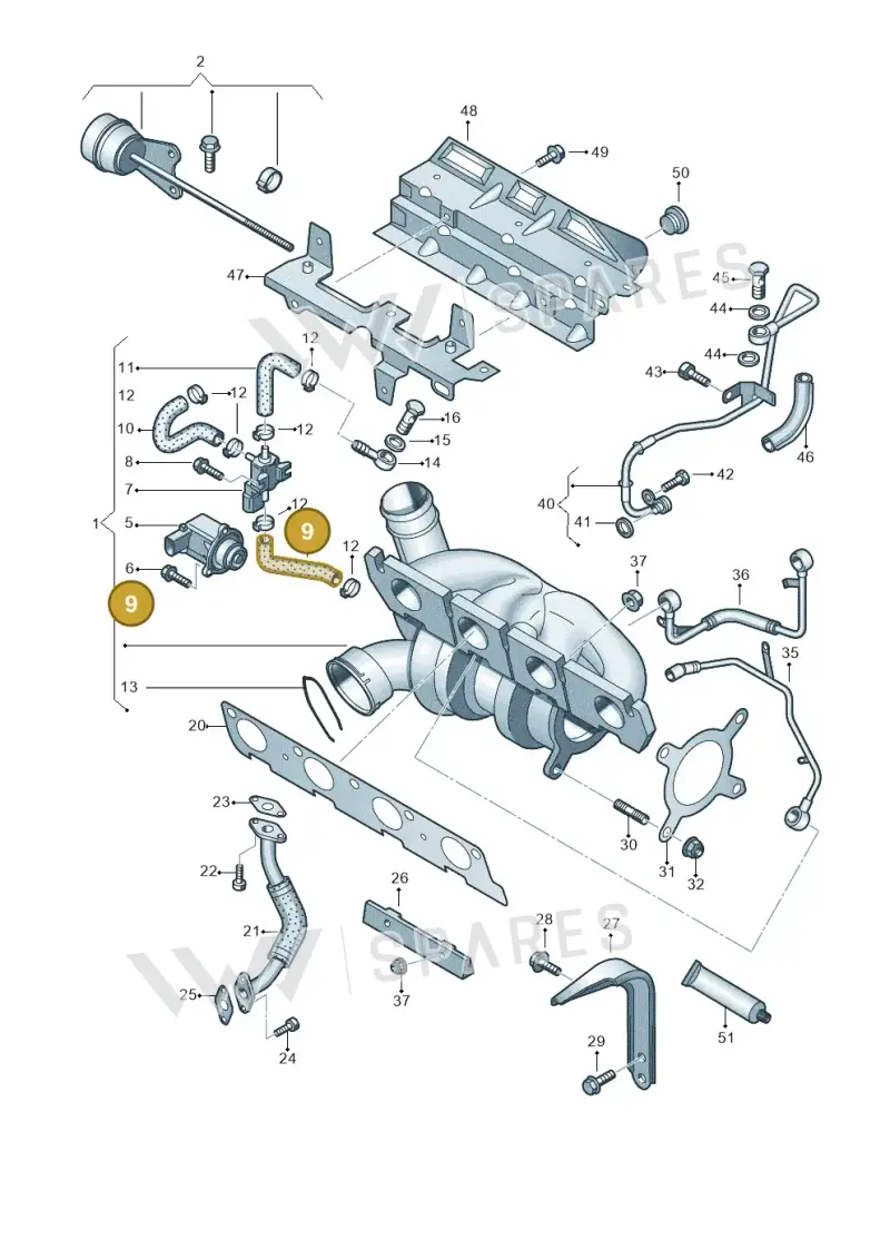 06J145718D — Audi Q3 2.0 TDI (2014-2019) diagram 645145520, position 9