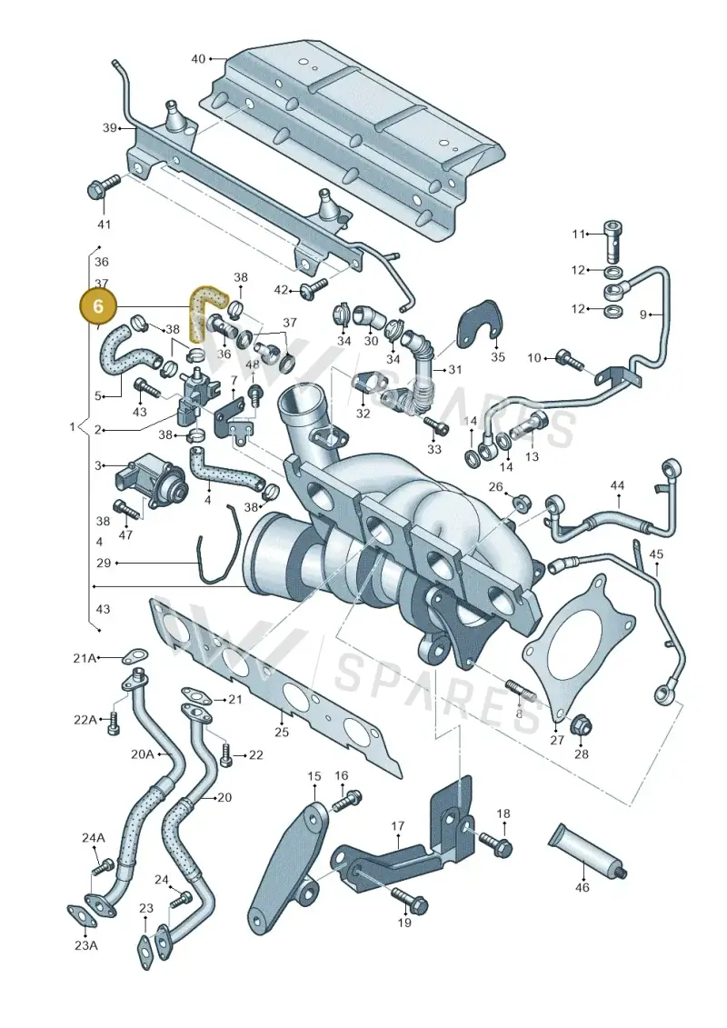 06J145718F — Audi Q3 1.4 (2012-2016) diagram 412145650, position 6