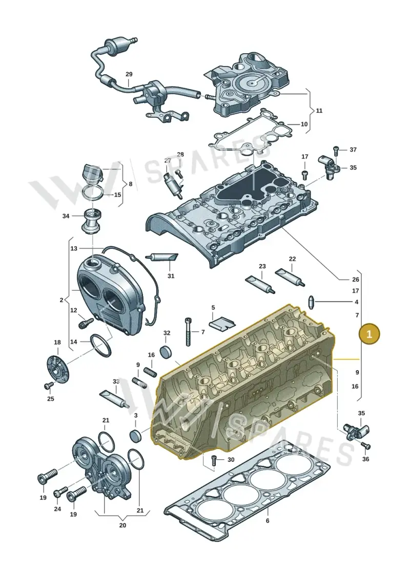 06K103063CL — Audi Q7 qu. 3.0 TDI (2015-2019) diagram 863103501, position 1