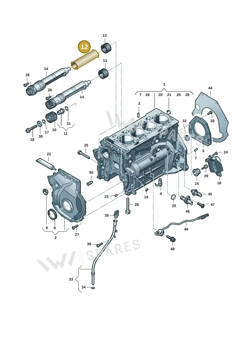 06K103199L — Audi A3 Sportback (2019-2021) diagram 848103121, position 12
