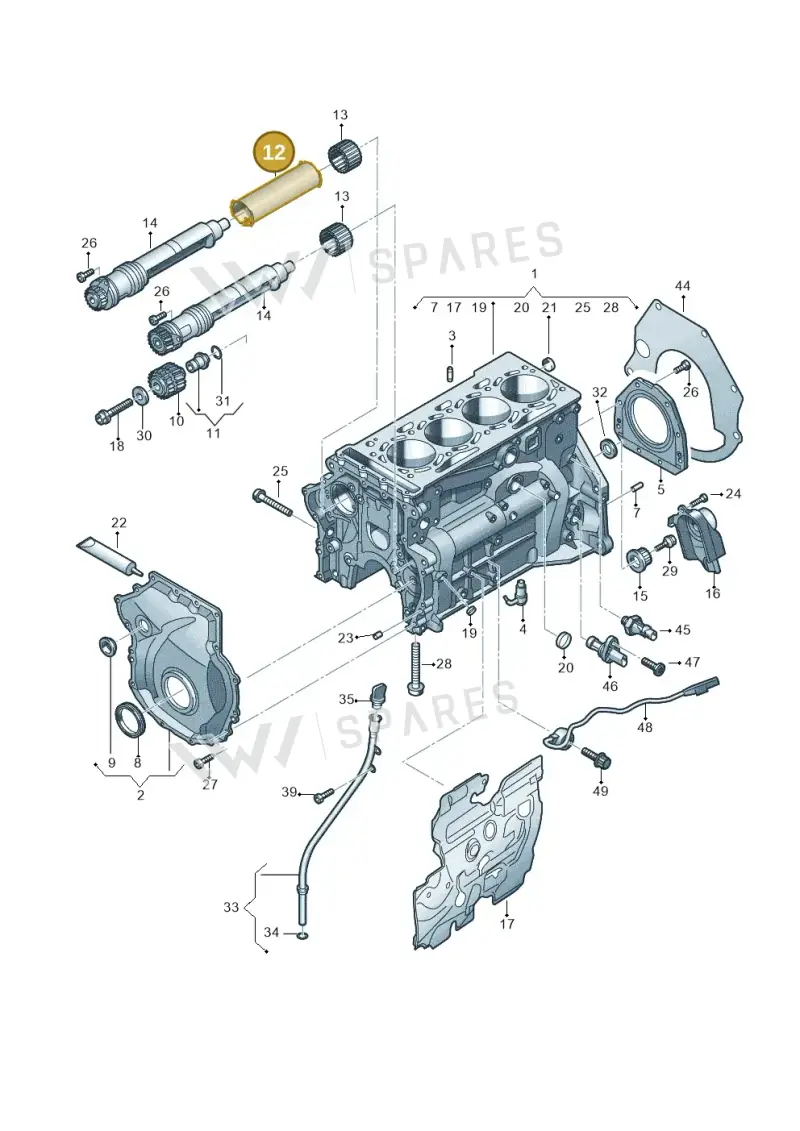 06K103199L — Audi Q8 Quattro 3,0 (2018-) diagram 849103016, position 12