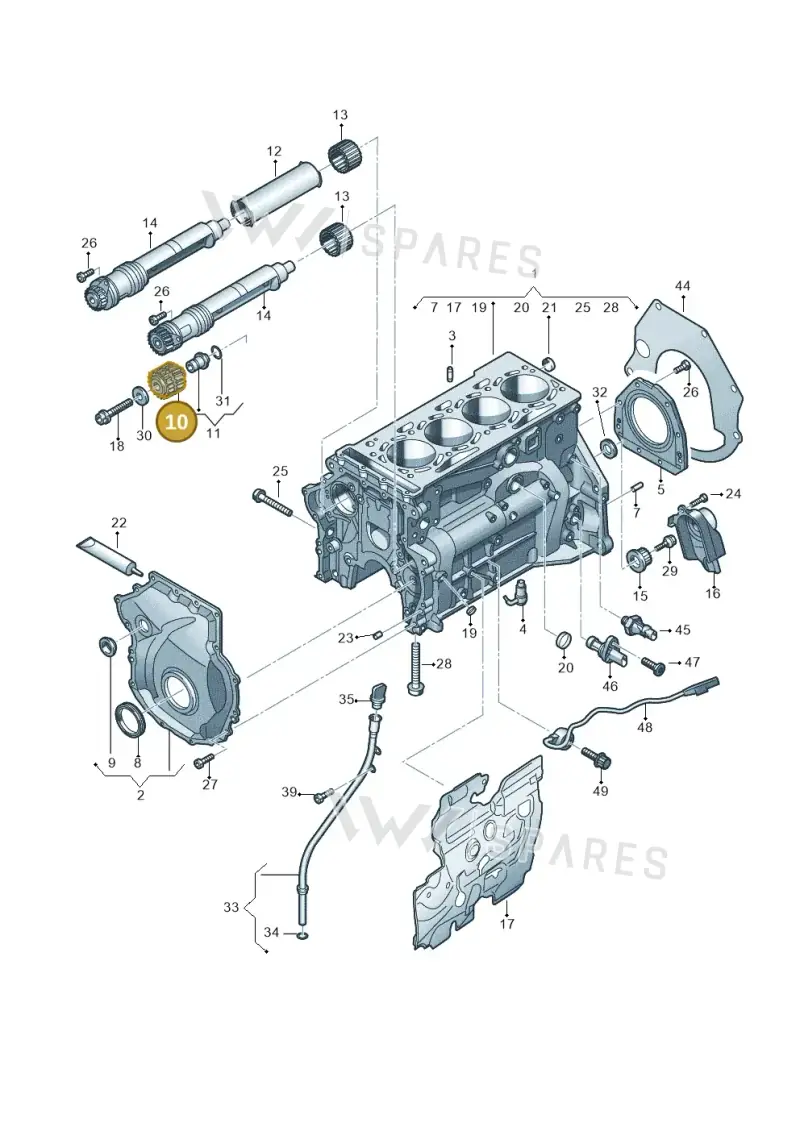 06K103319P — Audi Q5 (2016-2020) diagram 849103016, position 10