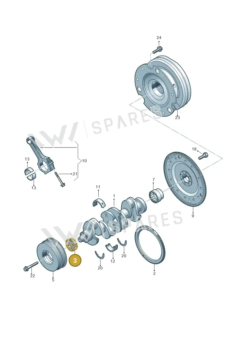 06K105209D — Audi Q5 (2016-2020) diagram 849105100, position 3