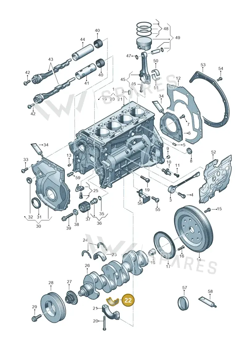 06K105591 — Audi A3 Sportback (2019-2021) diagram 596103014, position 22