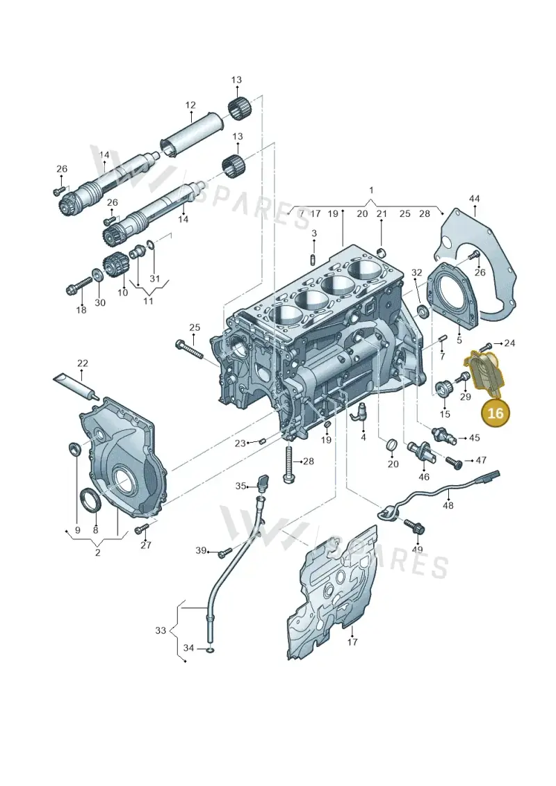 06K109121E — Audi A7 Sportback (2018-) diagram 849103016, position 16