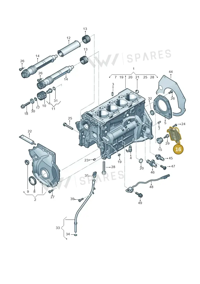 06K109123A — Audi Q5 (2016-2020) diagram 848103120, position 16