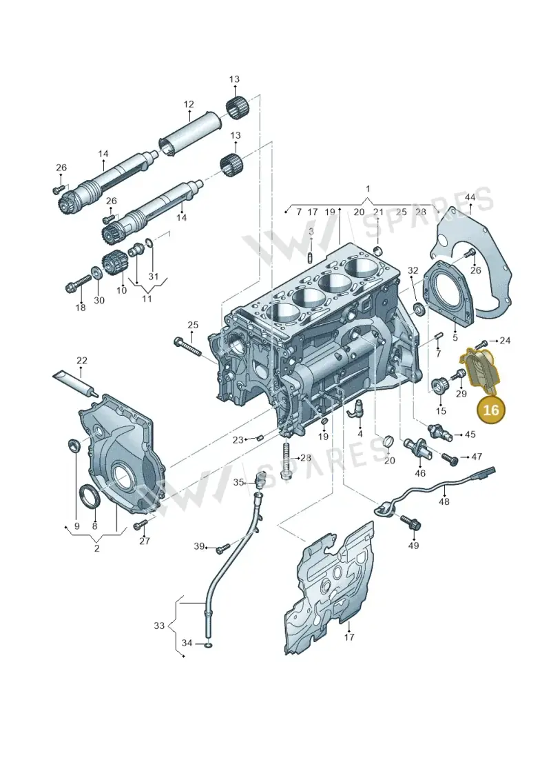 06K109123A — Audi Q8 Quattro 3,0 (2018-) diagram 849103016, position 16