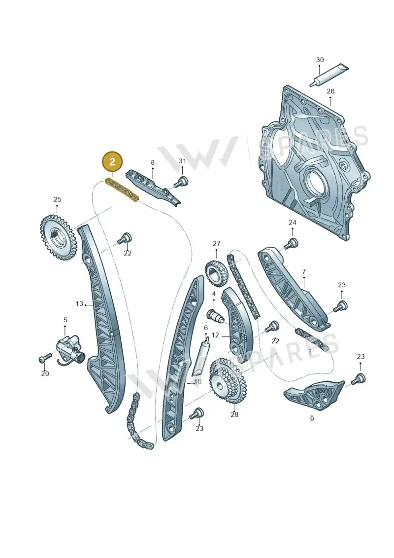 06K109158BJ — Audi Q5 (2016-2020) diagram 849109270, position 2