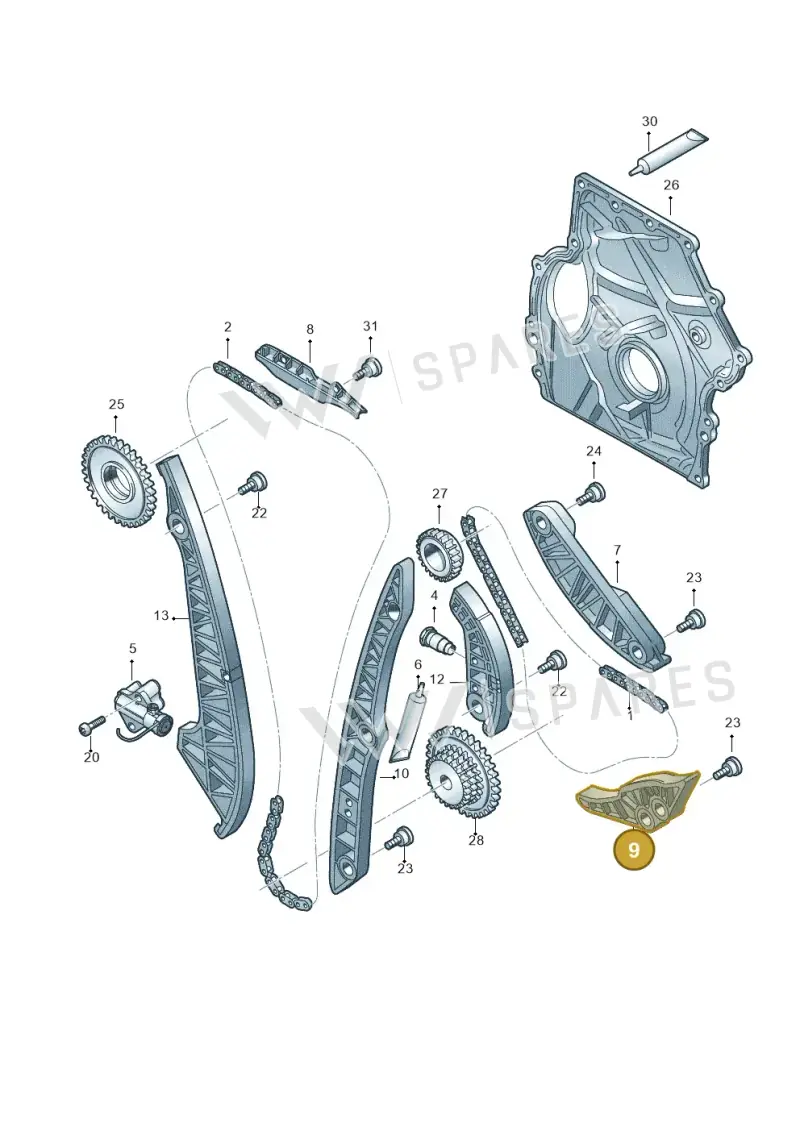 06K109469G — Audi A3 Sportback (2019-2021) diagram 849109270, position 9