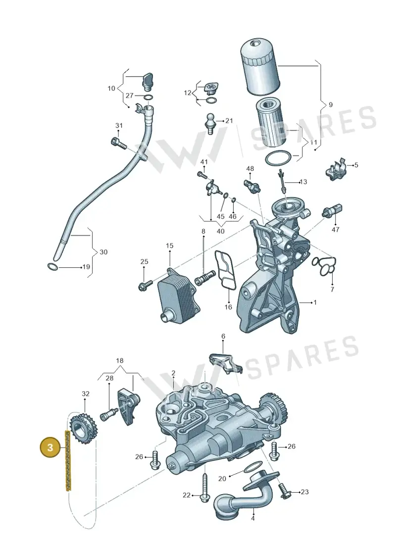 06K115225C — Audi A3 Sportback (2019-2021) diagram 848115120, position 3