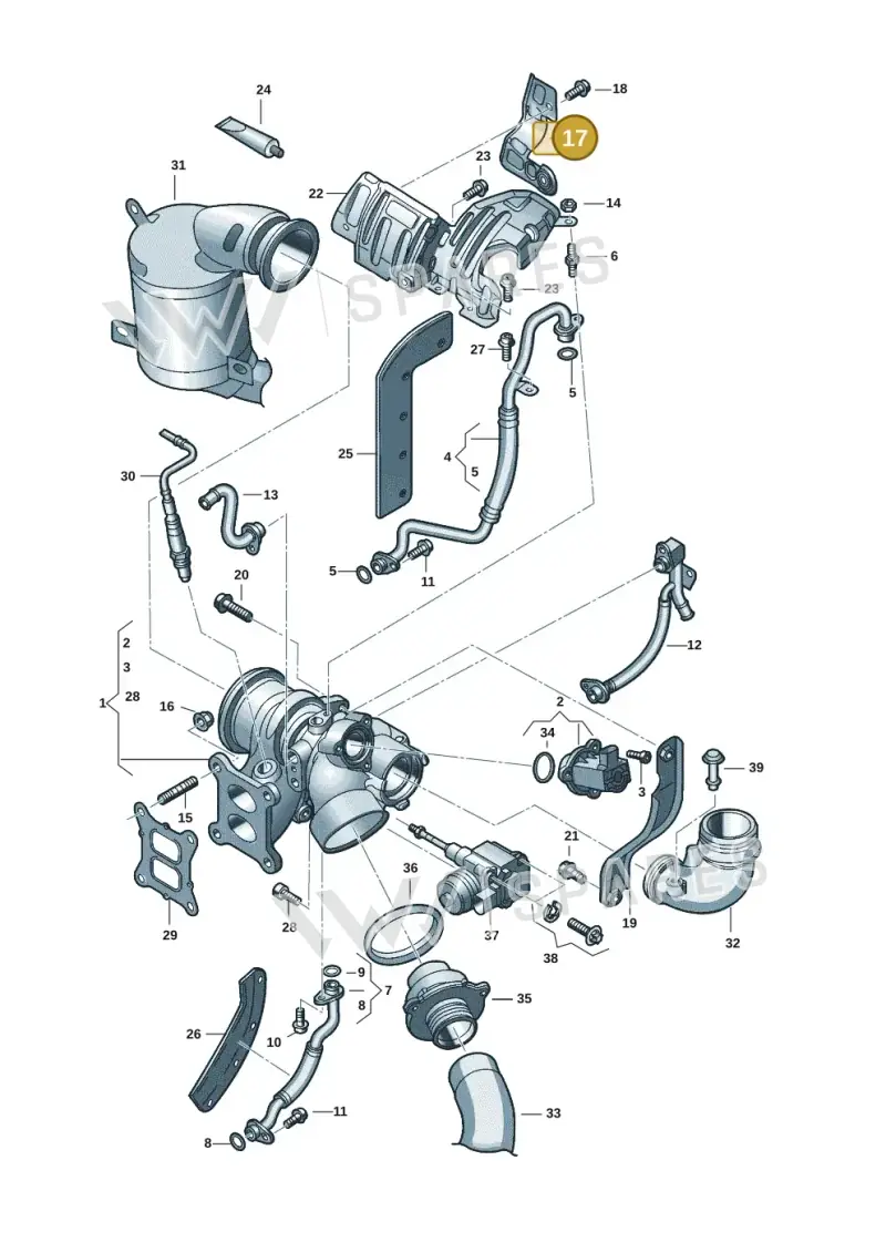 06K129598B — Audi A1 Sportback (2014-2018) diagram 890145641, position 17