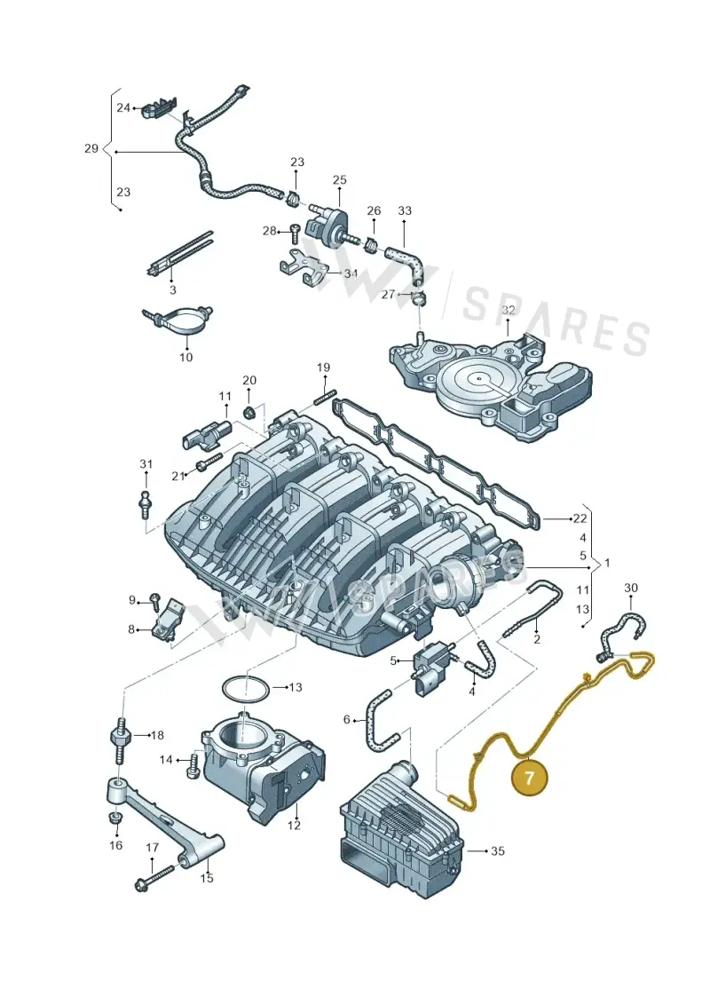 06K133241Q — Audi A3 Sportback (2019-2021) diagram 596133612, position 7