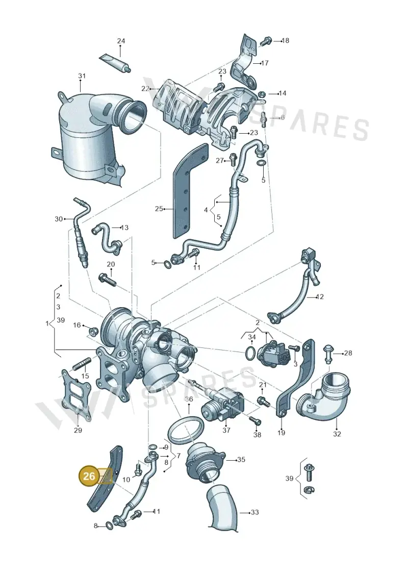 06K133833AP — Audi TTS Coupe 2.0 (2014-2023) diagram 890145640, position 26