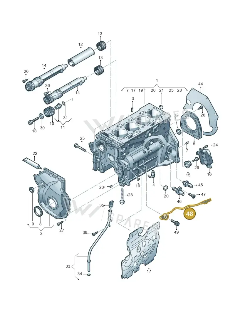 06K905377E — Audi Q8 Quattro 3,0 (2018-) diagram 849103016, position 48