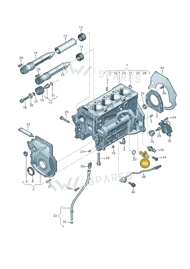 06K906433D — Audi Q5 (2016-2020) diagram 848103120, position 46