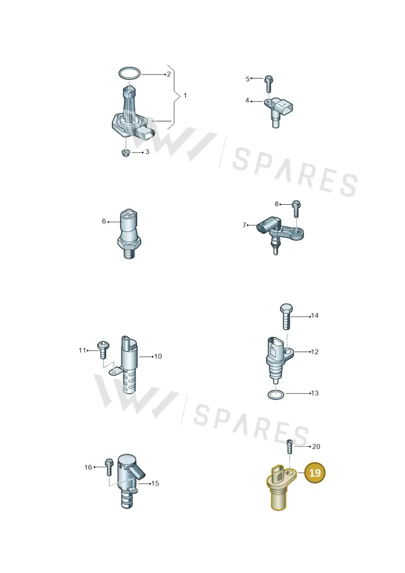 06K906433D — Audi Q5 (2016-2020) diagram 849919400, position 19