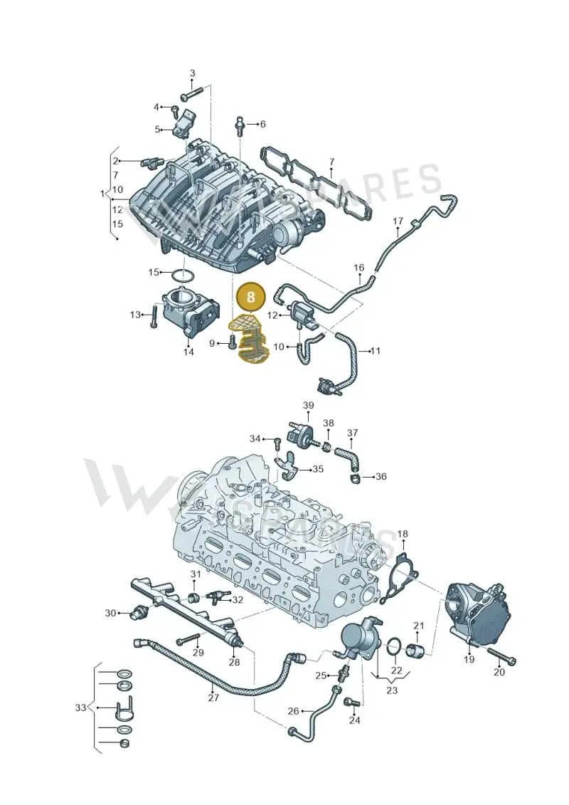 06K971497G — Audi A3 Sportback (2019-2021) diagram 596133602, position 8