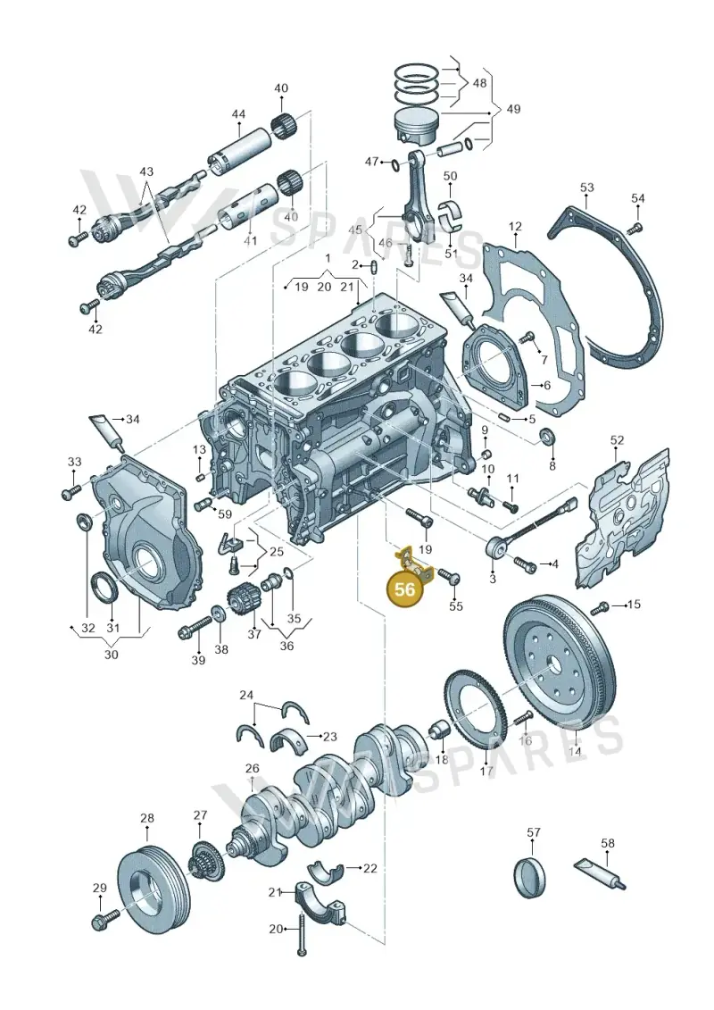 06K971858 — Audi A3 Sportback (2019-2021) diagram 596103014, position 56