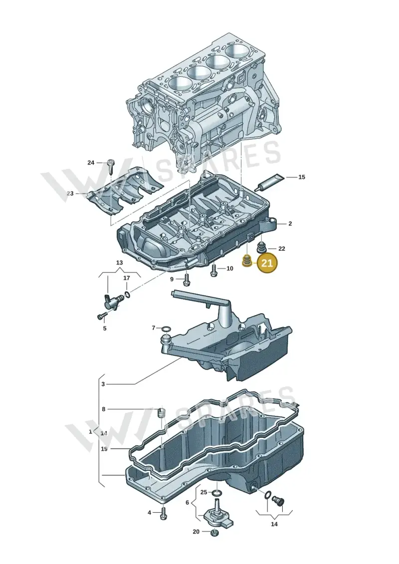 06L103035 — Audi Q8 Quattro 3,0 (2018-) diagram 848103131, position 21