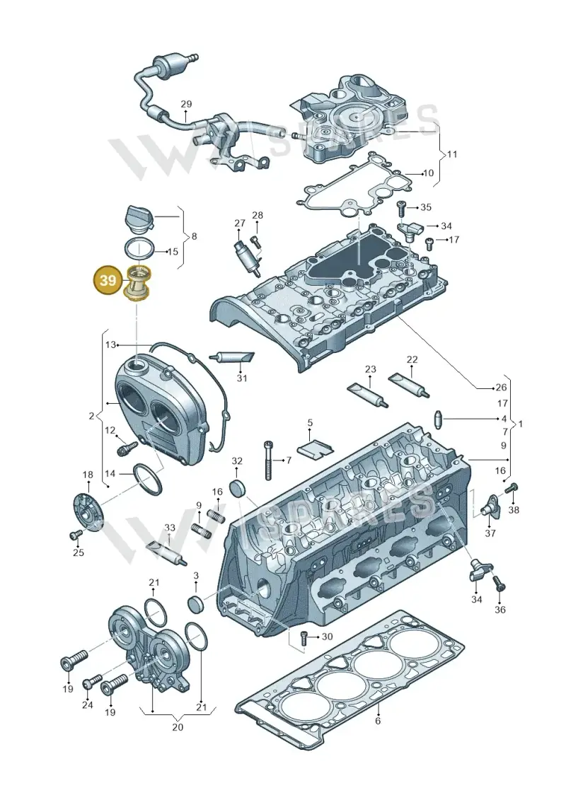 06L103281A — Audi A6 2.0 (2018-) diagram 896103270, position 39
