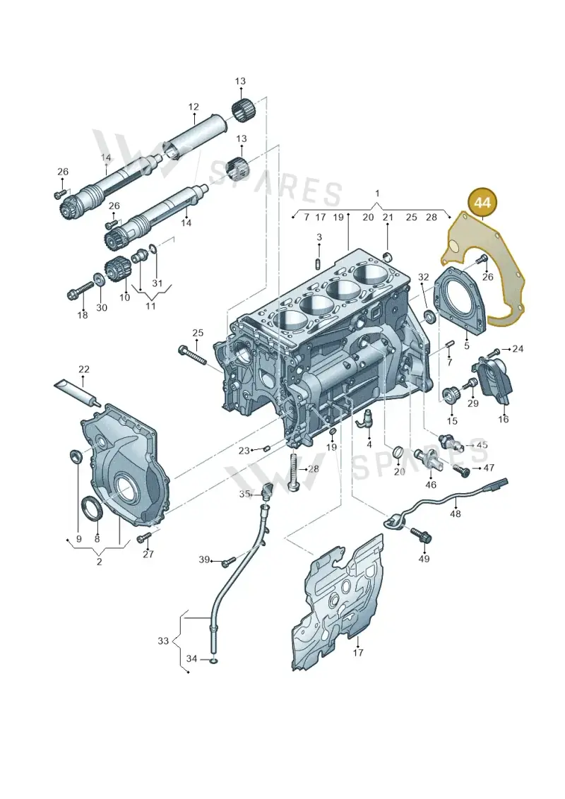 06L103551D — Audi Q8 Quattro 3,0 (2018-) diagram 849103016, position 44