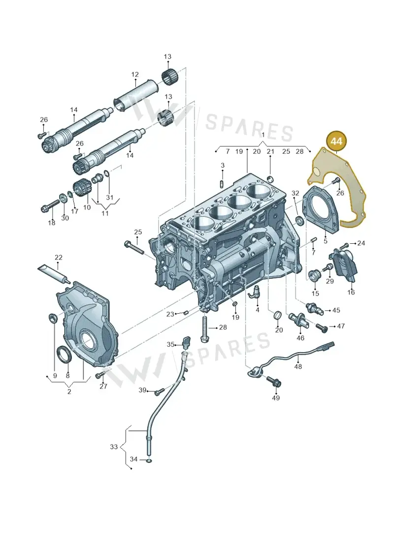 06L103551D — Audi Q8 Quattro 3,0 (2018-) diagram 848103120, position 44