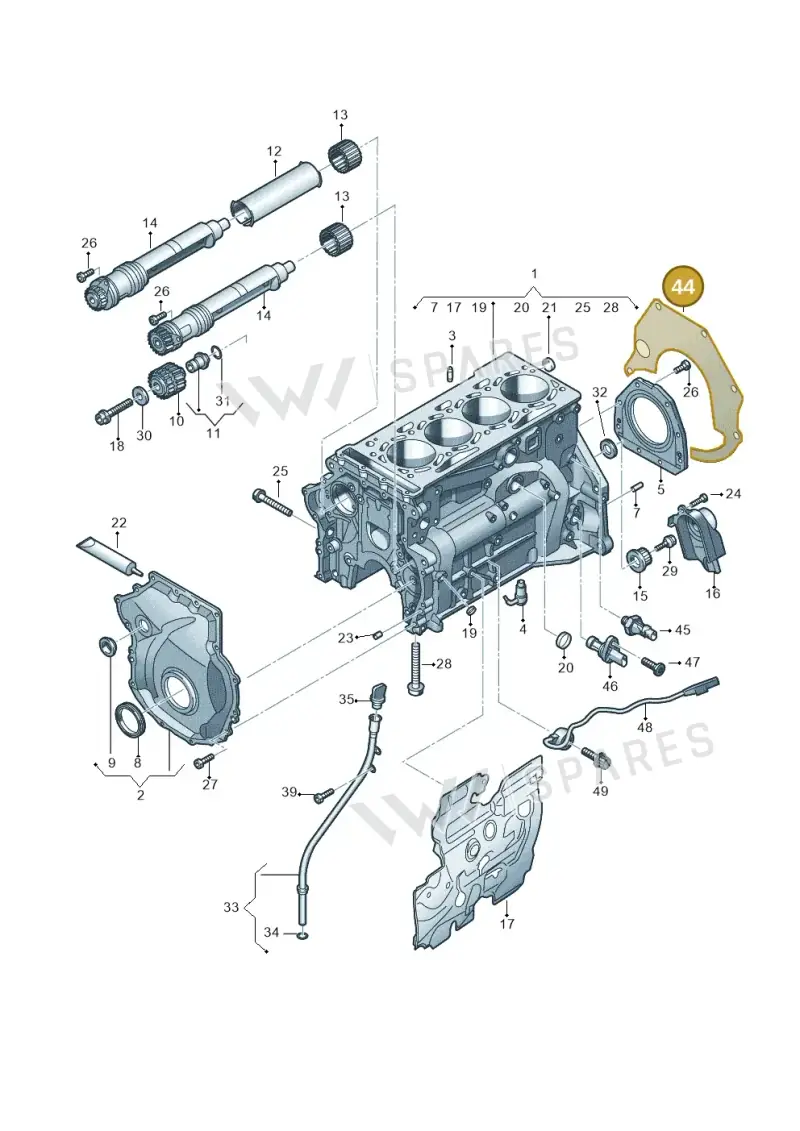 06L103551H — Audi A6 2.0 (2018-) diagram 849103016, position 44