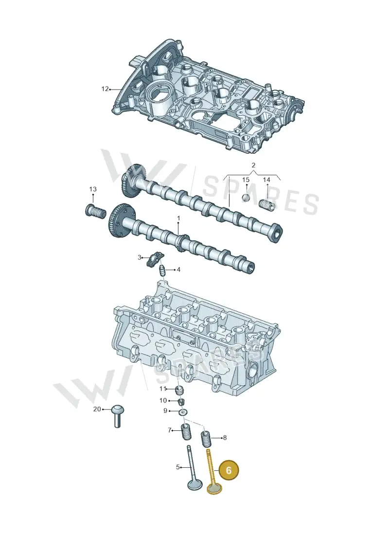 06L109611 — Audi A3 Sportback (2019-2021) diagram 627109200, position 6