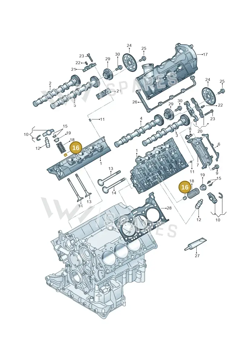 06L109675F — Audi A5 Sportback (2016-2020) diagram 738109500, position 16