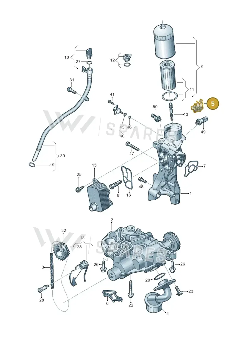 06L115261 — Audi A1 sportback 1.0 (2018-) diagram 849115015, position 5