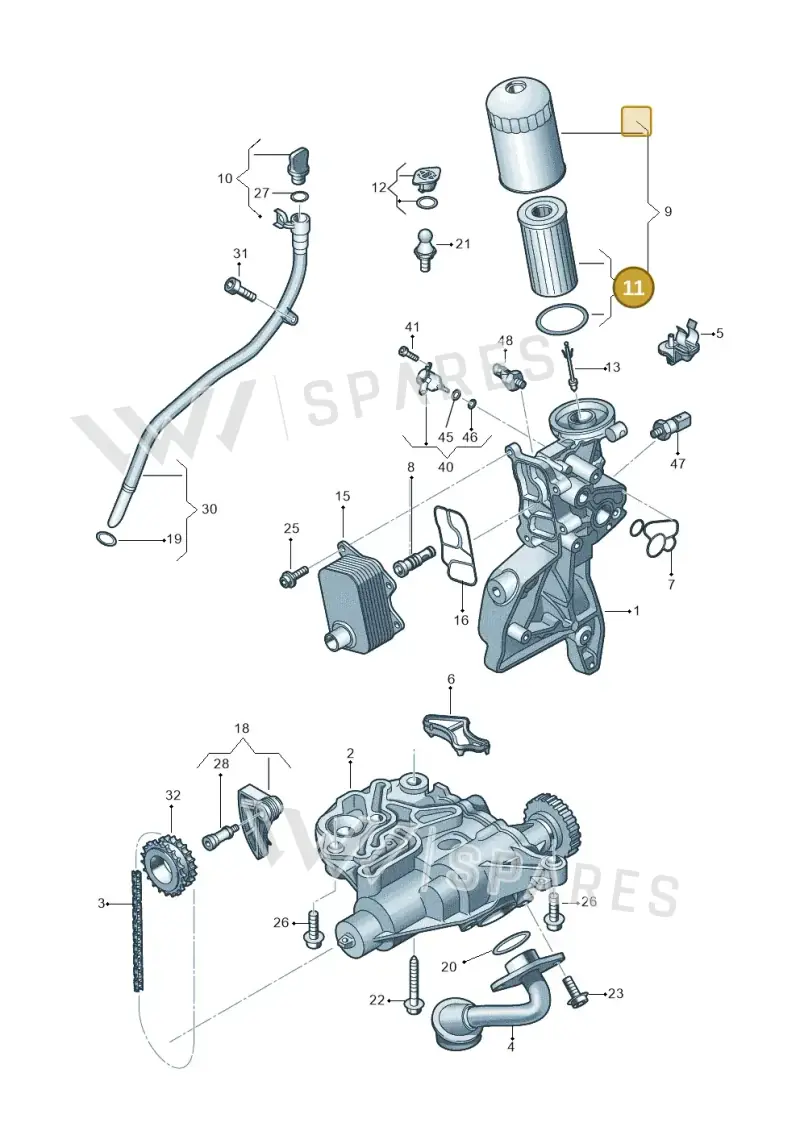 06L115562E — Audi Q5 qu. 2.0 (2018-) diagram 848115120, position 11