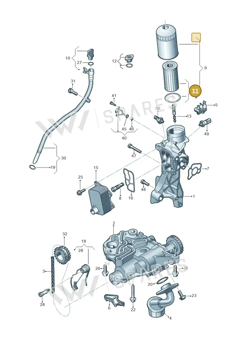 06L115562E — Audi Q5 (2016-2020) diagram 849115015, position 11