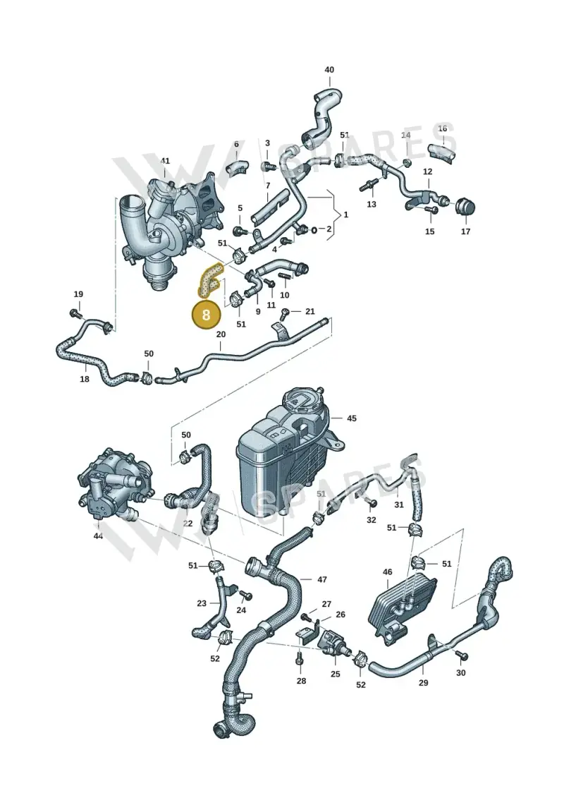 06L121051C — Audi A6 2.0 (2018-) diagram 435121129, position 8