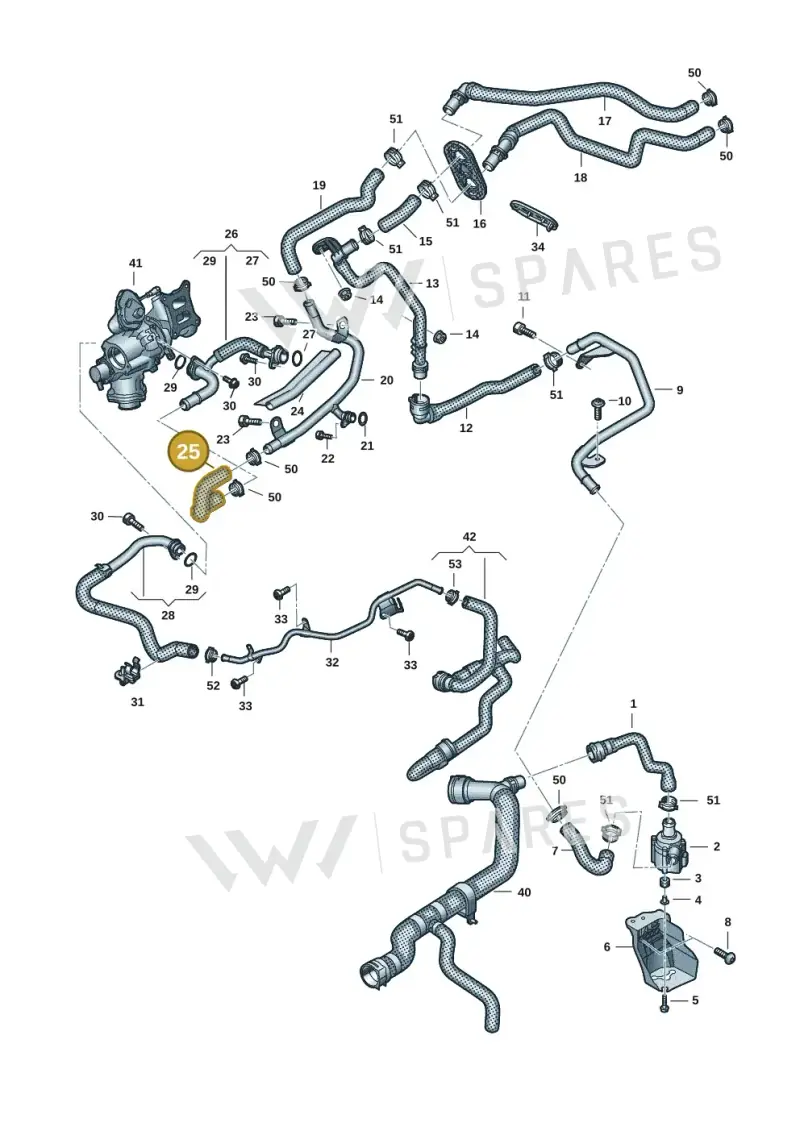 06L121051C — Audi A8L (2017-2022) diagram 838121136, position 25