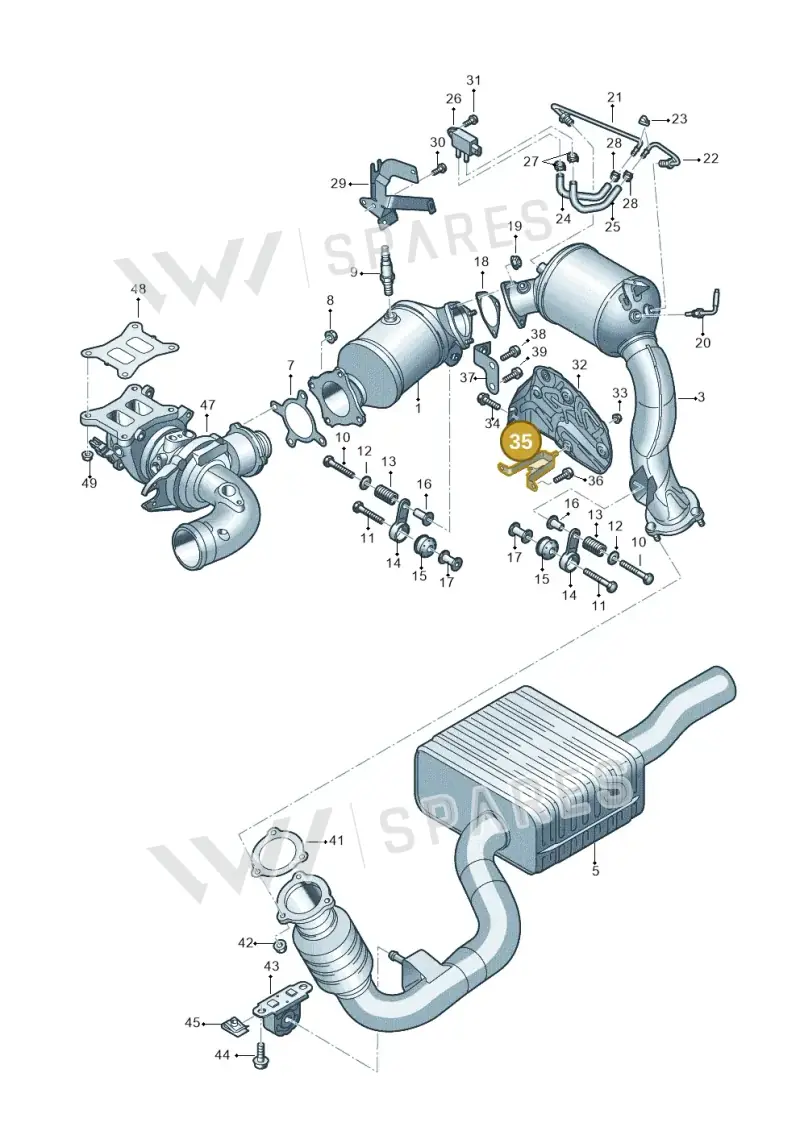 06L121233A — Audi A6 (2018-2025) diagram 435253370, position 35